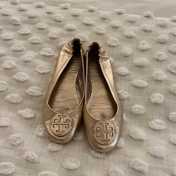 Tory Burch Minnie Travel Flat - Gold - 6.5 - Picture 4 of 6